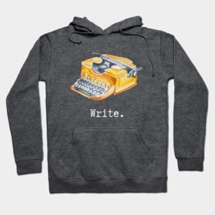 Vintage Typewriter Watercolor: Write Hoodie